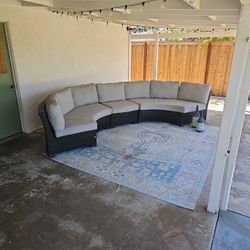 Outdoor Sectional Modular Wicker Couch With Cushions