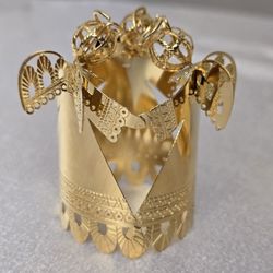 Hallmark Miniature Ornament 1992 Dancing Angel 3 Dimensional Brass Tree Topper