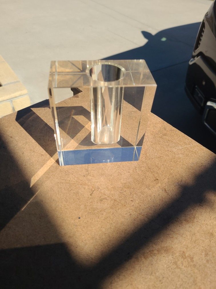 Crystal Block Bud Vase