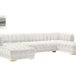 Gwen Velvet / Iron Cream 3pc. Sectional (3 Boxes

