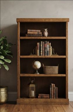 Solid Wood Vintage Wood Bookcase Bookshelf / Display Cabinet / Record Stand / 3 adjustable shelves