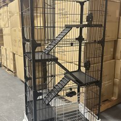 Extra Large 5 Level Small Animals Rabbit Guinea Pig Cat Rolling Cage With Pull Up Tray