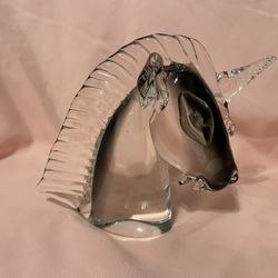 VINTAGE Murano Unicorn Bust Paperweight