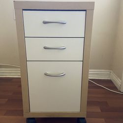 Rolling 3-Drawer Storage Cabinet for Home Office/Bedroom; Mobile File Cabinet