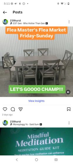 Extended dining room table with 6 chairs