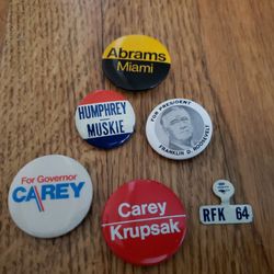 PINS AND BUTTONS- VARIOUS - TV SHOWS, POLITICAL, SPORTS, AIRLINE WINGS, ETC