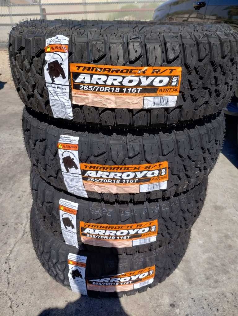 Tires New 265 70R18 Arroyo Tamarock RT $650×4 Install Mount And Balance