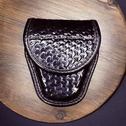 Bianchi Handcuff Case 7900 Basket Weave AccuMold Size 1 #22063 GLOSS Black