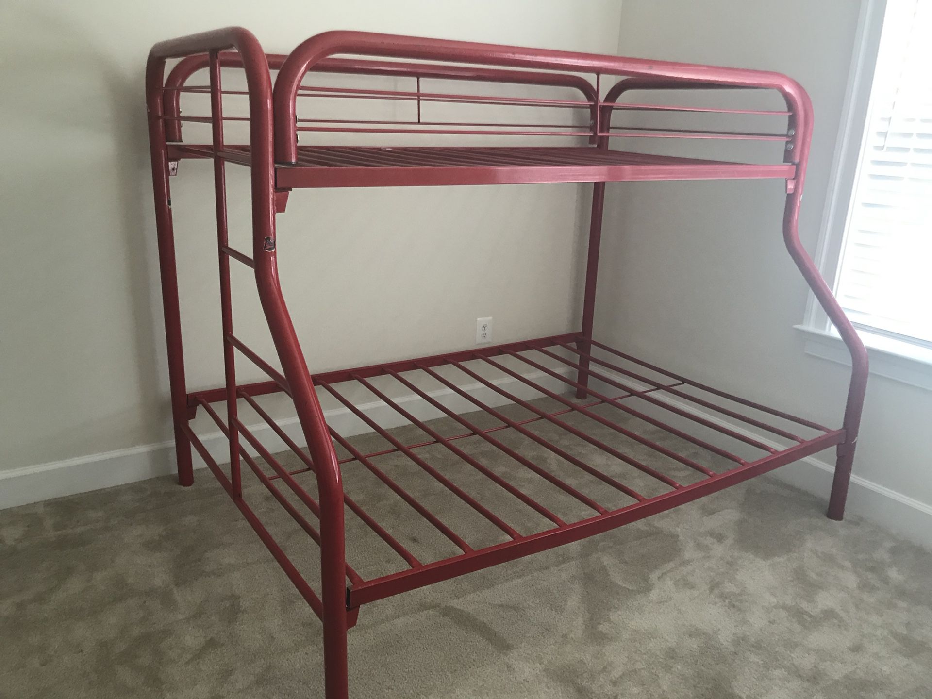 Red Metal Twin/Full Bunk Bed