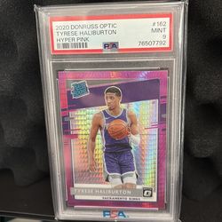 2020 PANINI DONRUSS OPTIC | HYPER PINKTYRESE HALIBURTON 162 MINT PSA 9