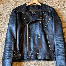 New Mens Genuine Leather Jacket Medium