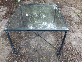 Glass metal outdoor table