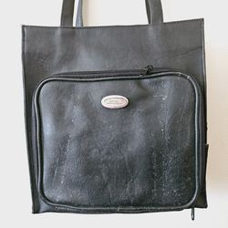 10.5"Lx11"Hx5"W Legent Black Vinyl Pleather Shoulder Handbag Purse with Snap Closure Interior Zippered Pocket Exterior Zippered Pocket with Credit Car