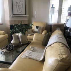 Macy's Leather Sofa and Recliner
