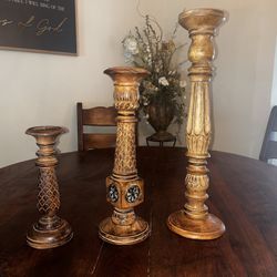 Wood Candle Holder 