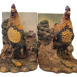 Set of Rooster Bookends 