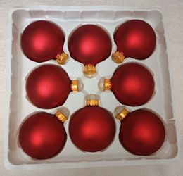 "Vintage" Elegant Satin, Glass Christmas Ornaments. Red or Silver. From Sparkling Creations