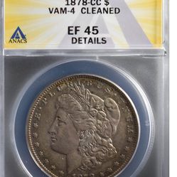 1878 CC Morgan Silver Dollar VAM-4 Cleaned 