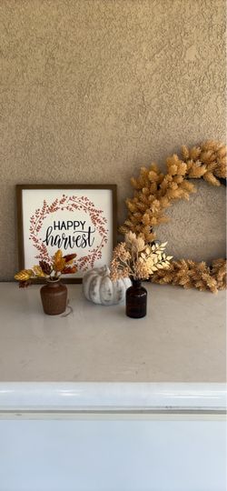 Happy Harvest Fall Framed Sign