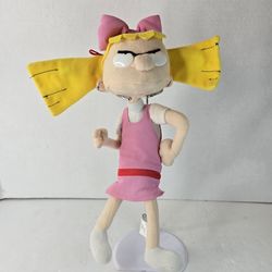 Vintage Nickelodeon Baseball Helga Plush 12" Doll Hey Arnold Nanco 2001 Cartoon