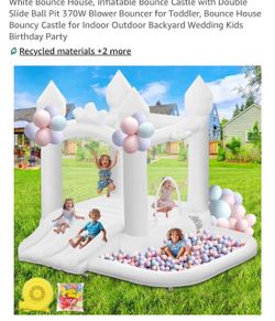 White inflatable bounce houses