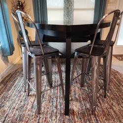 Wooden Triangle Table + Seating  