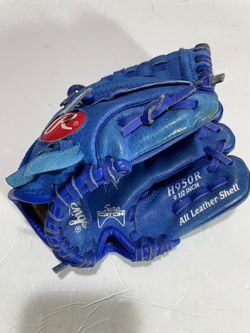 Rawlings T-ball glove blue left-handed catch right hand throw 9 1/2 inches Rawlings T-ball glove blue left-handed catch right hand throw 9 1/2 inches