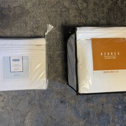 New Queen Sheet Sets - White Microfiber And Flannel