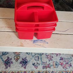 Wexford Plastic Storage Caddy - 3 PACK- Red COLOR