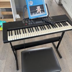 Electric Keyboard With Stool