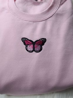 Pretty In Pink Butterfly Crewneck