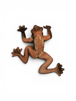 Brown Decorative Frog Reptile Accent