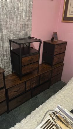 Industrial Nightstand and Dresser Set