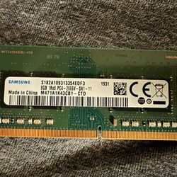 1x 8GB (8GB) Samsung M471A1K43CB1-CTD PC4-2666V SODIMM Memory 0146