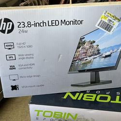 HP 23.8", HDMI/VGA 1080p, Widescreen LED Anti Glare Monitor, Black