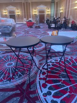 Black Round Folding Cocktail / Bistro Tables – $30 Each