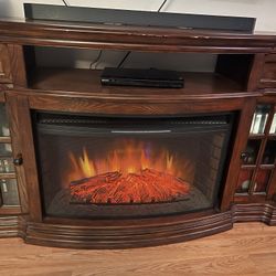 Solid Wood Mantle & Electric Fireplace 