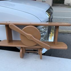 Wooden Shelves Shaped Like An Airplane  30 wide 17 high 7 3/4 deep