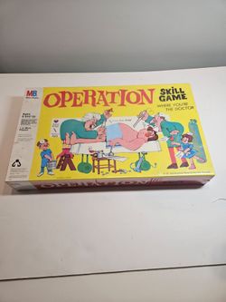 Vintage 1965 Milton Bradley Operation Skill Game Factory Sealed in original wrapping -smoking doctor