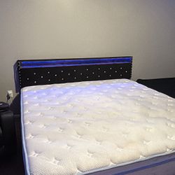 Bed with mattress both size King and three-seater sofa