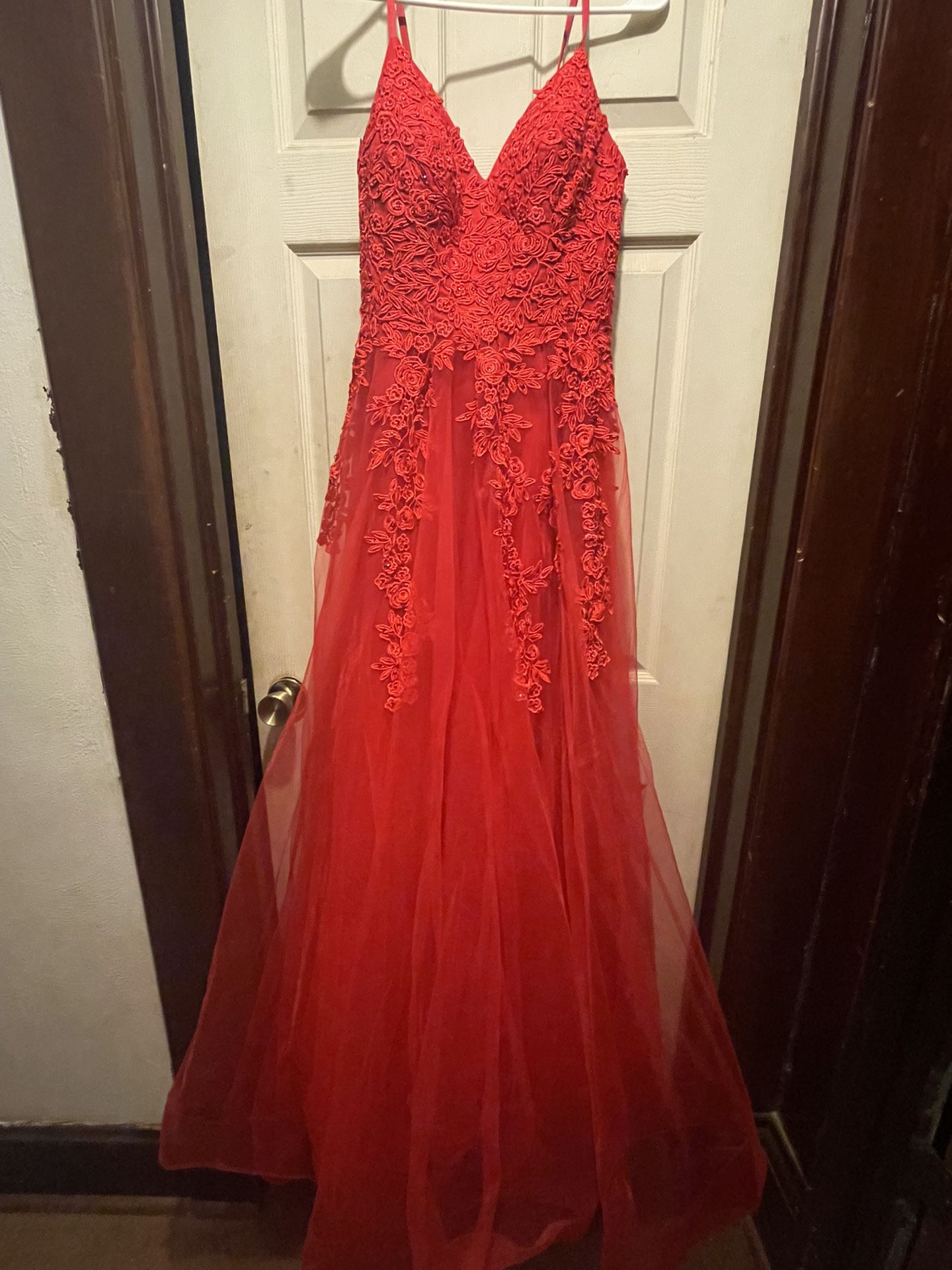 Red Stacees Prom Dress