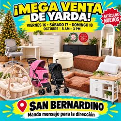 Gran venta de yarda en San Bernardino — muebles, decoración y más