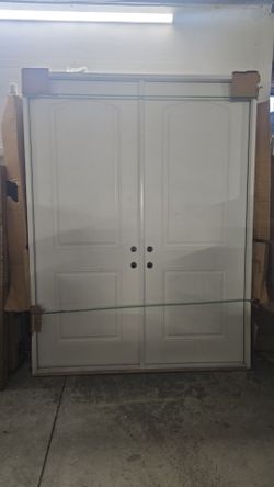 White Double Entry Door with Frame 72x96