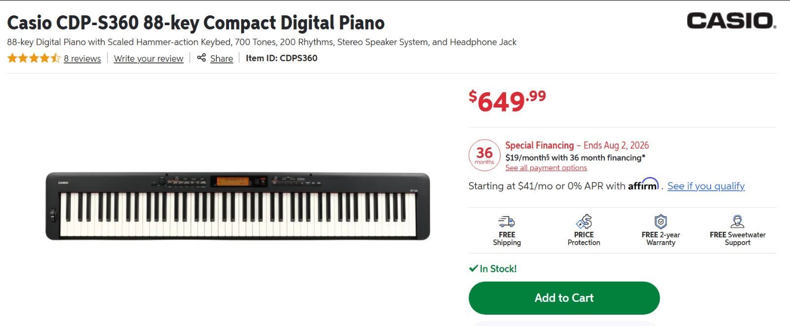 Casio cdp-360 Digital Piano