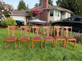 Beautifully Carved Wooden Chairs - set of 6