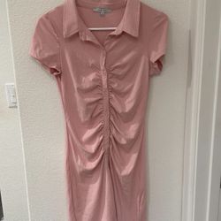 LoveTree pink ruched shirt dress #pinkdress Excellent Condition  Size Small  If you have any questions about shipping or sizing pls feel free to reach