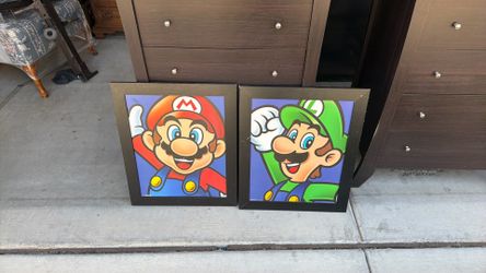 Official Nintendo Super Mario & Luigi Framed Wall Art Set