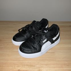 SIZE 1C - Kids Puma Sneakers Low Top Athletic (396317-02) - Black White