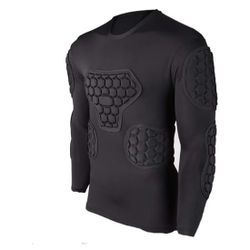 Men's Padded Football Protective Gear Set Training Suit for Soccer Basketball Paintball Rib Protector (Size S)