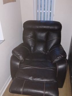 Dark Brown Leather Recliner Chair